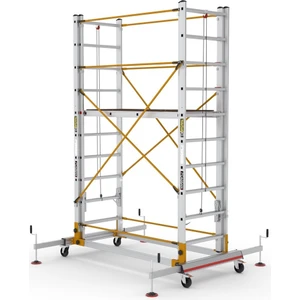 2x10 Basamaklı Telesafe XL_FP - İki Parçalı Alüminyum İskele S005_XL_FP