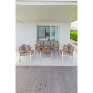 Balkon Mobilyası, Bahçe Takımı, Metal Teras Seti, Su Itişili Koltuklar, Yıkanabilir Minderler