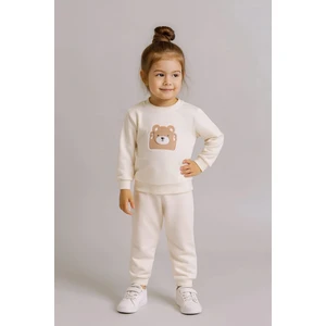 Sevimli Ayıcık Nakışlı %100 Pamuk 2’li Çocuk Eşofman Takımı