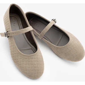 Kadın Desenli Bantlı Günlük Babet Afira Vizon Süet