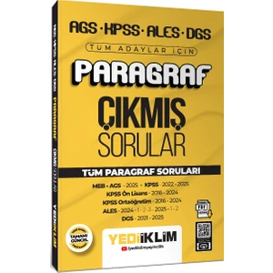 Ags Kpss Ales Dgs Tüm Adaylar Için Paragraf Tamamı Pdf Çözümlü Tüm Paragraf Soruları Çıkmış Sorular Yediiklim