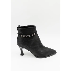 Kristebell Ithal Topuklu Taşlı Aksesuar Detaylı Fermuarlı Bot 2509 - Siyah - 36