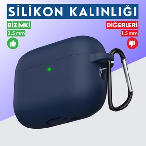 Pro 3. Nesil Uyumlu Lacivert Premium Silikon High Quality Kulaklık Kılıfı (2.5 MM KALINLIK)