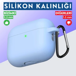 Pro 3. Nesil Uyumlu Açık Mavi Premium Silikon High Quality Kulaklık Kılıfı (2.5 MM KALINLIK)