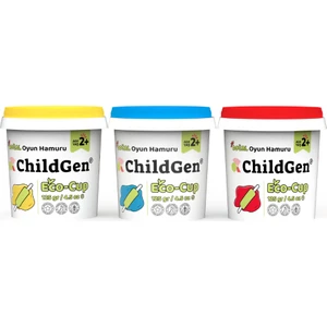 Doğal Oyun Hamuru - Eco Cup- 3'lü Ana Renkler (mavi - Kırmızı - Sarı) 3x125gr