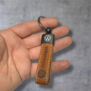 Volkswagen ve Logolu TERMO Deri Anahtarlık (Kahverengi)