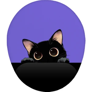 Renkli Kedi Tasarım Kaymaz Buruşmaz Kırılmaz Bilek Destekli Mouse Pad
