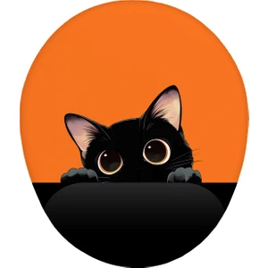 Renkli Kedi Tasarım Kaymaz Buruşmaz Kırılmaz Bilek Destekli Mouse Pad