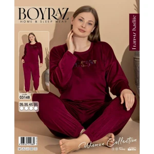 Kadın Battal Beden  Fransız Kadifepijama  Takımı