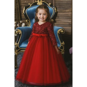 Kız Çocuk Özel Gün Elbisesi – Parlak Payetli Abiye