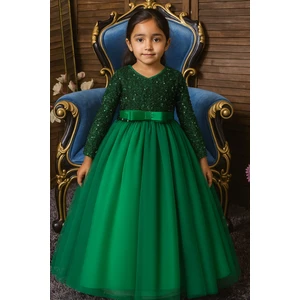 Kız Çocuk Özel Gün Elbisesi – Parlak Payetli Abiye
