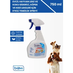 Evcil Hayvan Leke ve Koku Giderici, Köpek ve Kedi Lekeleri İçin Etkili Temizlik Spreyi 750 ml