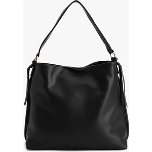 Metal Aksesuarlı Saplı Suni Deri Büyük Tote Çanta