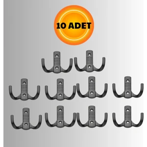 Noktalı Metal Askı Şık Portmanto Askılık Dolap Mobilya Askısı (Vidalar Dahil)(10 Adet )