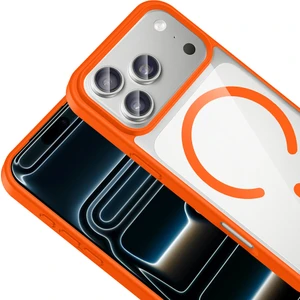 Nova Global Apple iPhone 17 Pro Max Kılıf M-Safe Wireless Şarj Özellikli Silikon Zore Ege Kapak- Turuncu