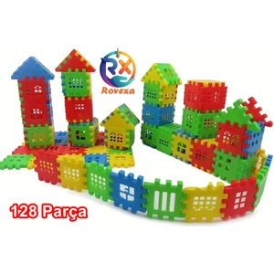 Puzzle City 3D Yapı ve Tasarım Blokları Parça Eğitici Oyuncak Puzzle Blok Set Eğlenceli Oyuncak 128 Parça