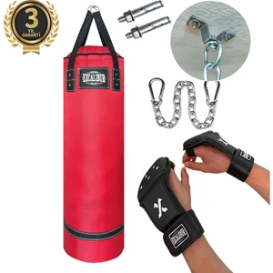 Polystar 100 x 30 cm Boks Kum Torbası Kırmızı - Eldiven Hediyeli