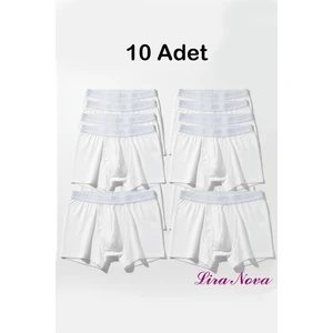 Beyaz Soft Elastan Boxer %90 Coton %10 Elestane
