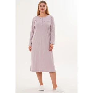 Mecit 6310 Lila %100 Pamuk Büyük Beden Kadın Gecelik