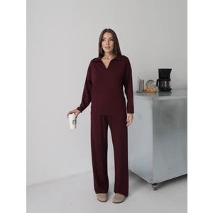 Kadın Lora Modal Polo Yaka Alt-Üst Takım