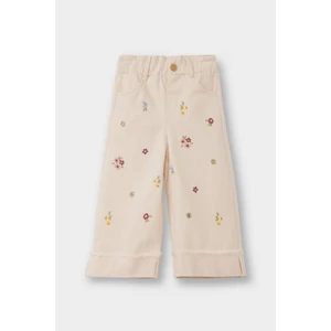 Kız Bebek Standart Fit Beli Lastikli Çiçekli Gabardin Pantolon G3488A525AU