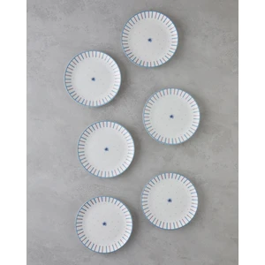 Bloomy Porselen 6'lı Pasta Tabağı 19 cm Mavi - Yeşil
