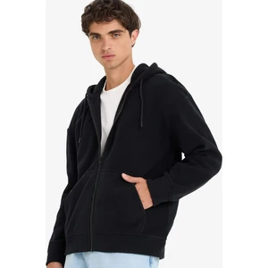 Boxy Fit Kapüşonlu Fermuarlı Polar Sweatshirt F0074AX25AU