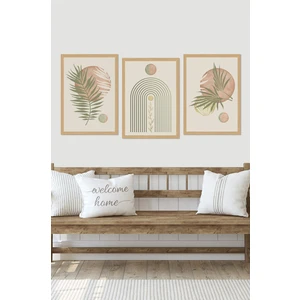 Dekorize Mdf Tablo Seti 3 Parça 3 mm - Salon Oturma Odası Için Bohem Duvar Dekoru 3048 13 x 17