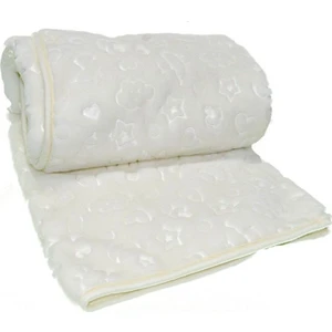 Krem Embos Peluş Bebek Battaniye 100x120