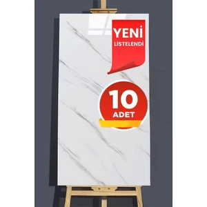 10 Adet 30X60 cm Beyaz Mermer Desenli Kendinden Yapışkanlı Seramik Köpük Banyo Wc Kaplama Pvc Duvar Paneli