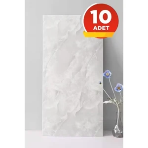 10 Adet 30x60 Cm Gri Bulut Mermer Desenli Kendinden Yapışkanlı Mutfak Banyo Wc Kaplama Duvar Paneli