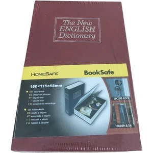 Kitap Görünümlü Gizli Kasa Anahtarlı Çelik Mini Kasa Kilitli Değerli Eşya Kutusu