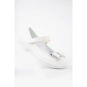 Beyaz Bebe Ayakkabı Kız Çocuklar İçin Cırtlı Bilek Düz Taban  Şık ve Rahat