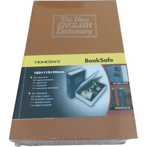 Kitap Görünümlü Gizli Kasa Anahtarlı Çelik Mini Kasa Kilitli Değerli Eşya Kutusu