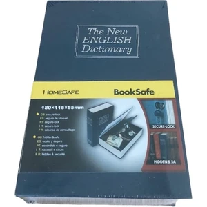 Kitap Görünümlü Gizli Kasa Anahtarlı Çelik Mini Kasa Kilitli Değerli Eşya Kutusu