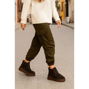 Ugy Kahverengi (4.5 Cm) Içi Kürklü Bağcıklı Günlük Kullanım Bot