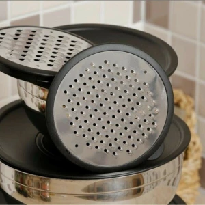 Saklama Kabı Çelik Rendeli 9 Parça 16-20-24 cm Çok Amaçlı Kullanım