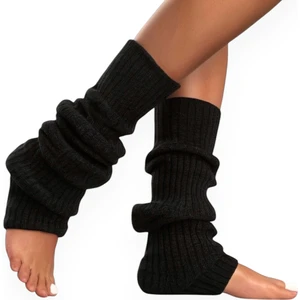 Doğal Yün Tozluk Fitilli Kışlık Kadın Dizlik Kalın Ayaksız Yoga Diz Üstü Çorap