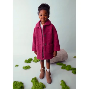 4439-48 Kız Çocuk Vişne Kürklü Mont