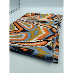 Canlı Ikat Desenli Pamuk-Viskoz Kumaş – Yumuşak, Nefes Alabilir ve Dökümlü | Elbise, Kimono, Etek, Bluz ve Gömlek Için | 150 cm Genişlik