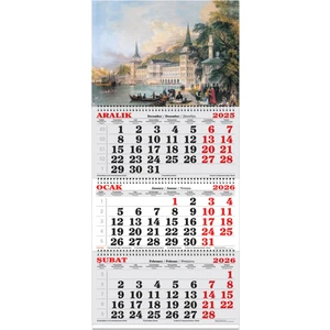 Keskin 2026-3 Aylık Spiralli Jumbo Denizci Takvim-Gravür