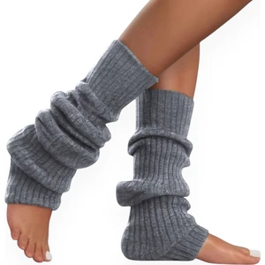 Doğal Yün Tozluk Fitilli Kışlık Kadın Dizlik Kalın Ayaksız Yoga Diz Üstü Çorap