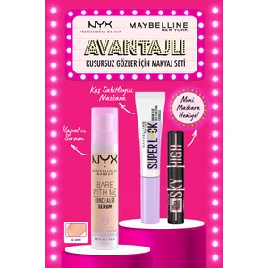 NYX Professional Makeup Bare With Me 02 & Superlock Göz Alıcı Göz Makyajı Seti & Sky High Mini Hediyeli