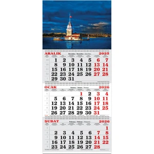 Keskin 2026-3 Aylık Spiralli Jumbo Denizci Takvim-Istanbul