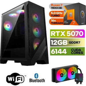 Şafak-Gaming Pc Ddr5-Rtx 5070 12GB -Ryzen 7 7800XD – 64 GB Ddr5 Ram –  1 Tb M.2 SSD 5000 4000 – 240MM Sıvı Sogutma -Windows 11 Pro-