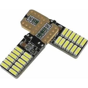 T10 LED Dipsiz W5W Canbus 24 Ledli Beyaz Park Plaka Ampul 2 Adet