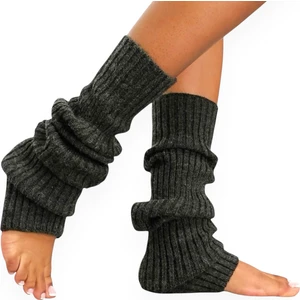 Doğal Yün Tozluk Fitilli Kışlık Kadın Dizlik Kalın Ayaksız Yoga Diz Üstü Çorap