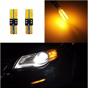 T10 LED Dipsiz W5W Canbus 24 Ledli Turuncu Park Plaka Ampul 2 Adet