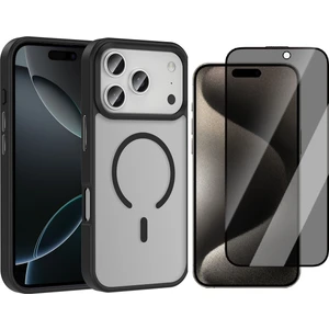 Apple iPhone 17 Pro Max Kılıf M-safe Şarj Özellikli Mat Arka Yüzey Zore Sio Kapak + Hayalet Ekran Koruyucu