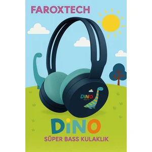 Dinozor Kulaklık | Çocuk Kulaklığı | Yumuşak ve Sağlam Yapı | Bluetooth | Süper Bass | Mikrofon